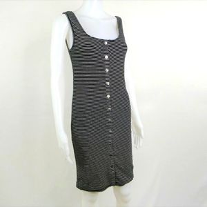 Summer Button Low Square Neck Dress